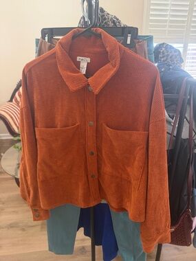 rue21 Rust Orange Corduroy Button Jacket